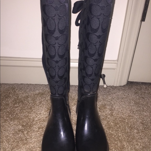 Coach tristee Black lace up rainboots - Picture 4 of 4
